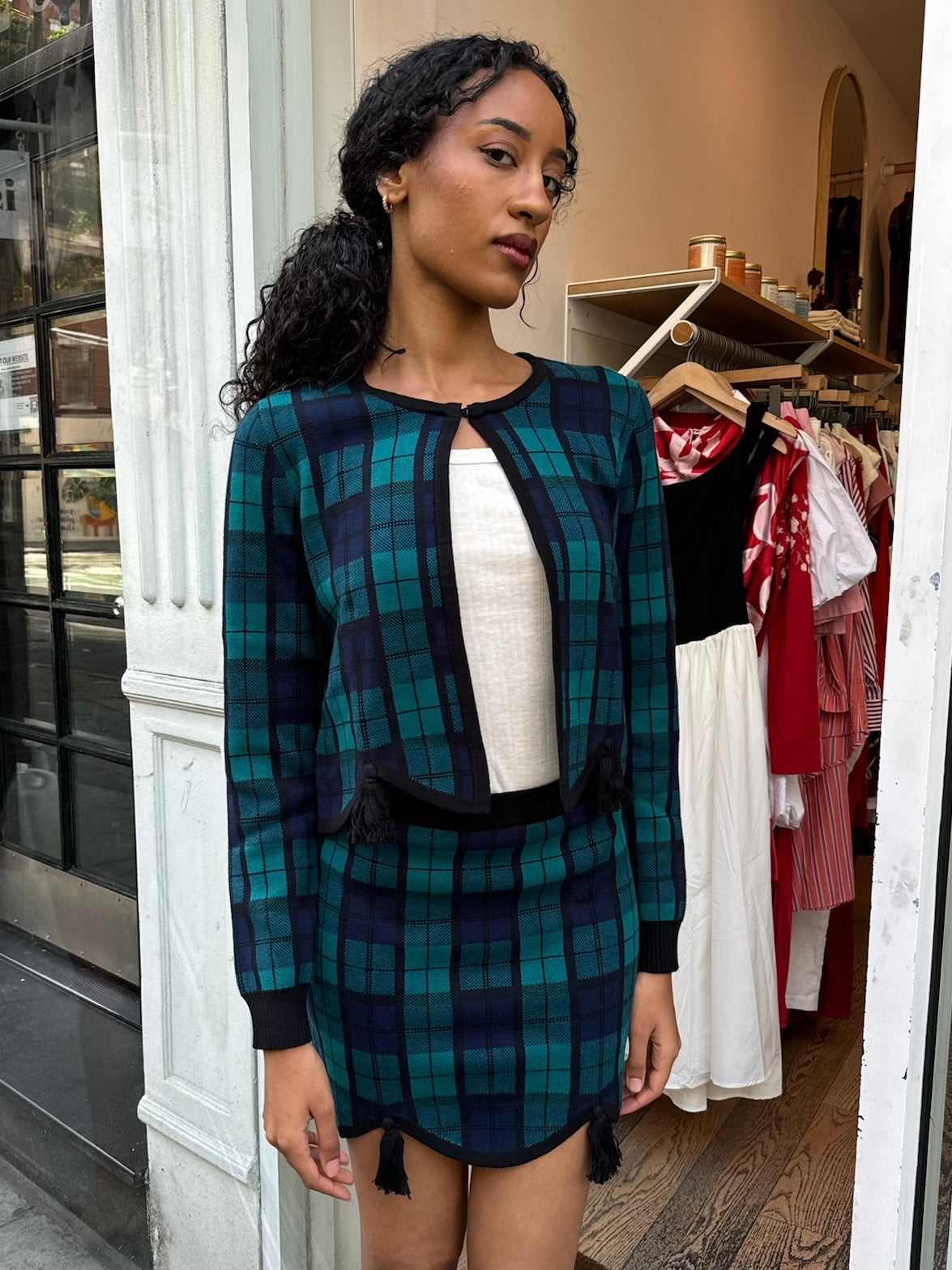 Clara Cardigan in Blackwatch Plaid