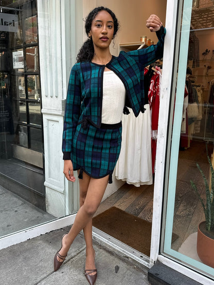 Margaret Knit Skirt in Blackwatch Plaid