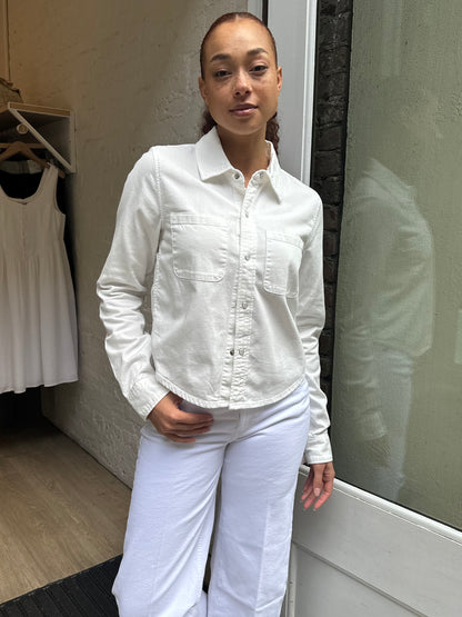 Slim Denim Shirt in White