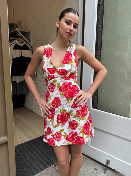 Penne Mini Dress in Isadora Floral Red