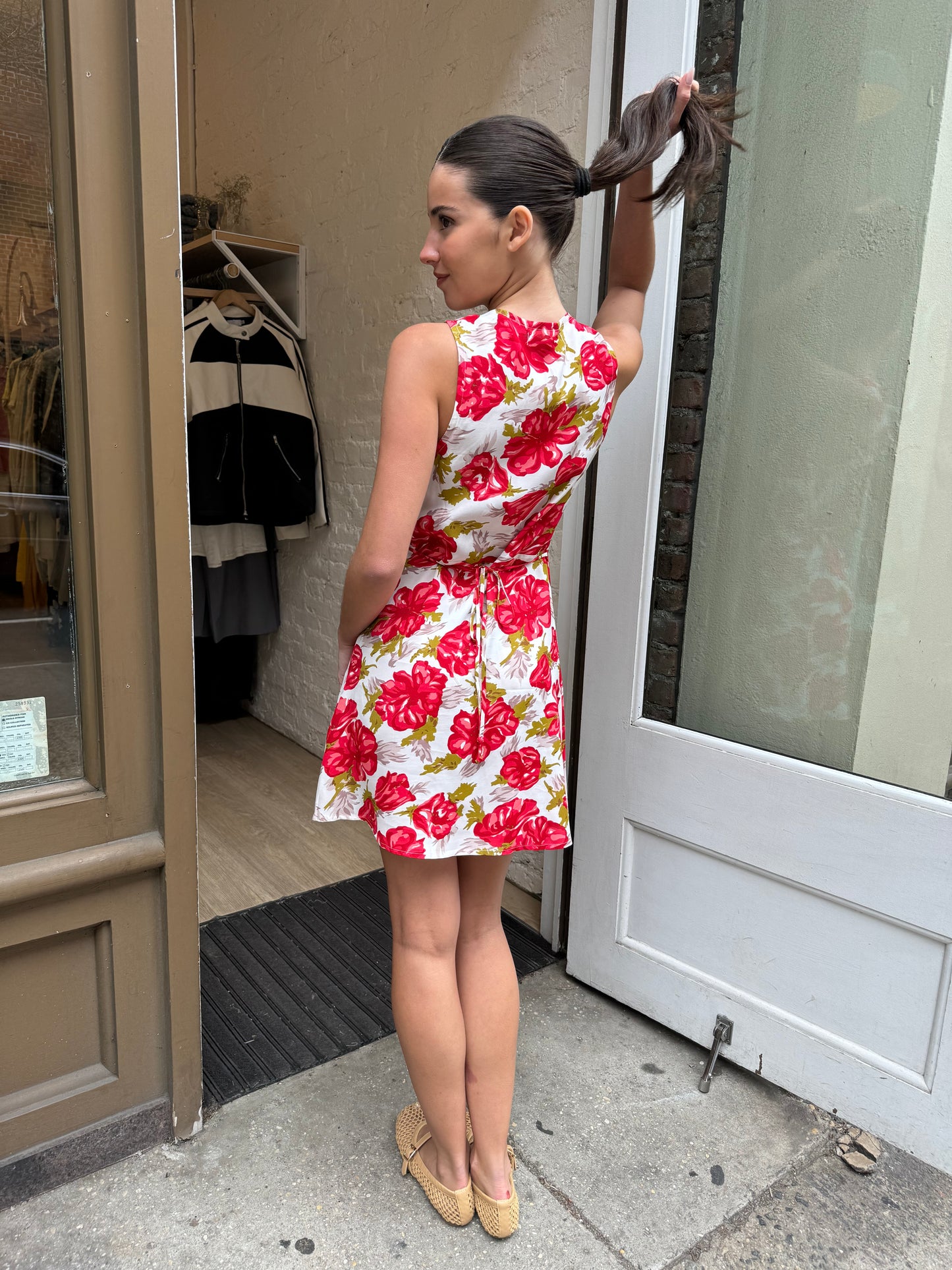 Penne Mini Dress in Isadora Floral Red