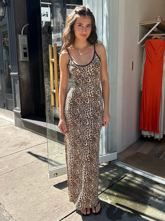 Kitten Maxi Dress in Leopard