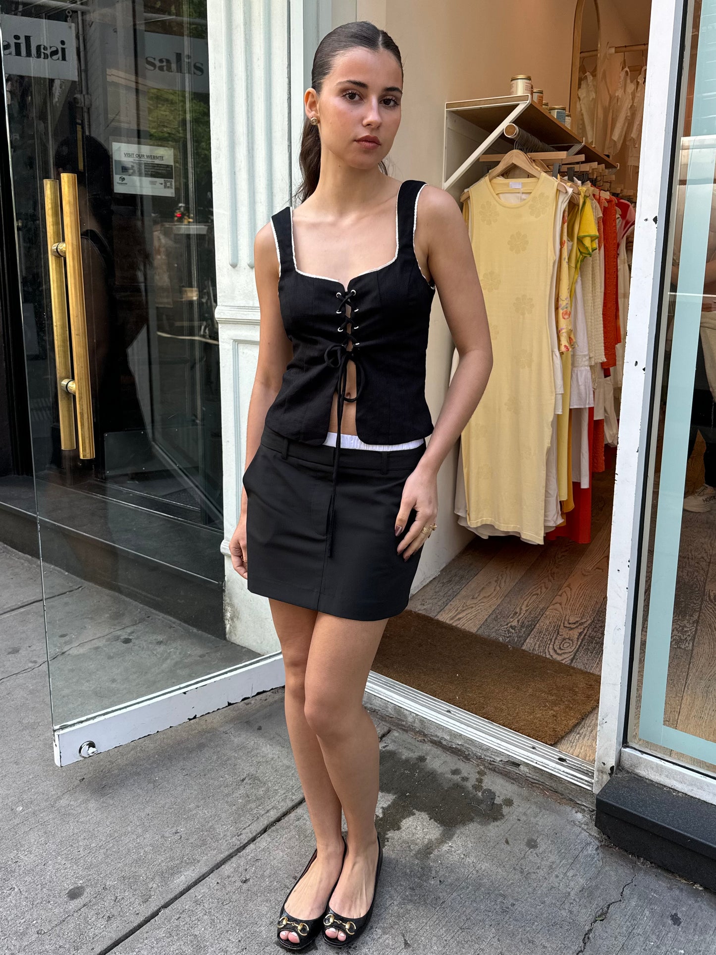 Carlota Mini Skirt in Black