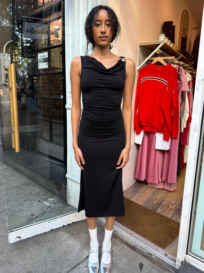 Elissa Cowl Neck Dress in Black