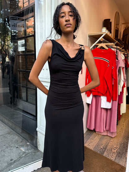 Elissa Cowl Neck Dress in Black