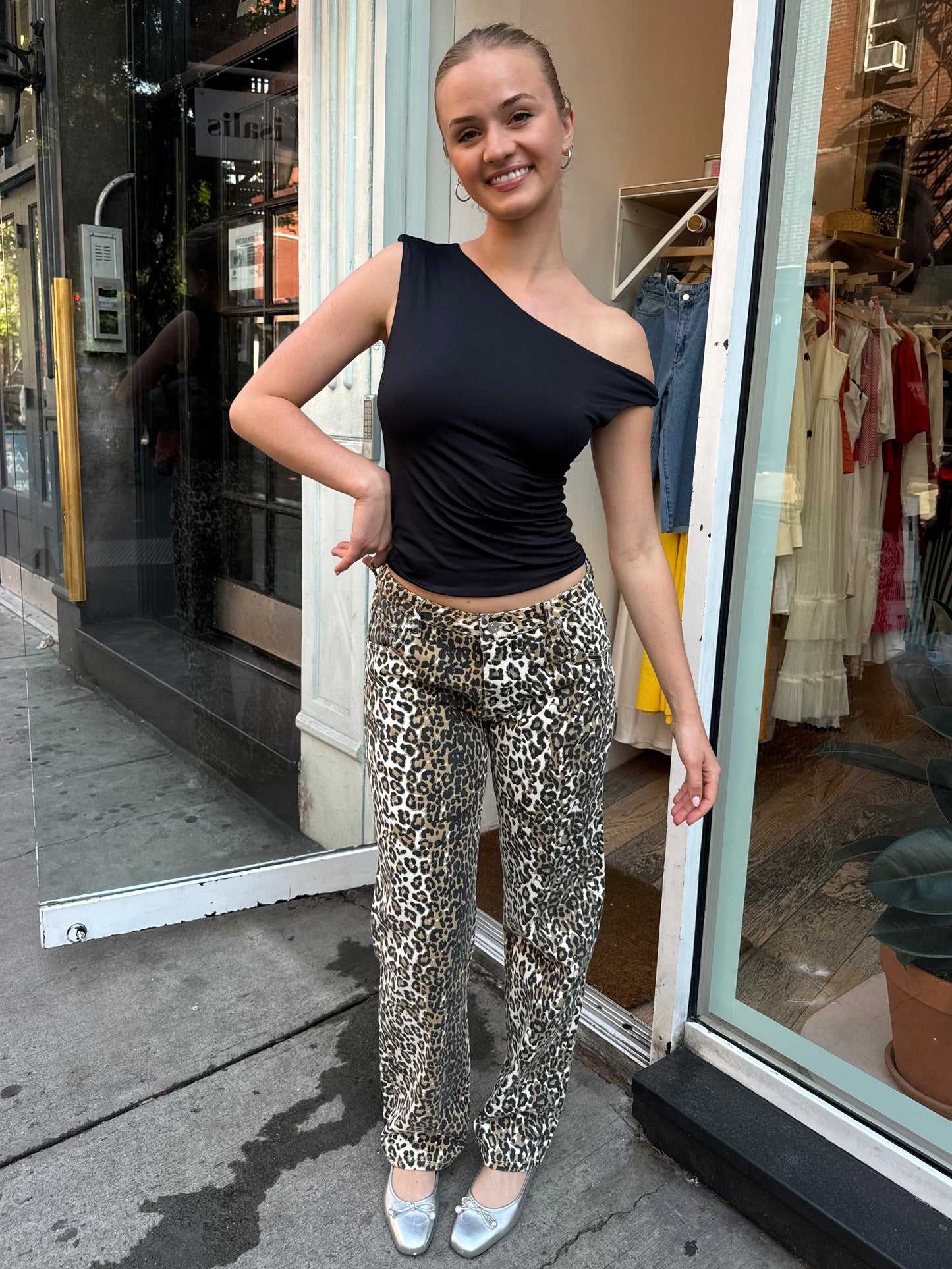 Ronnie Low Rise Pants in Leopard