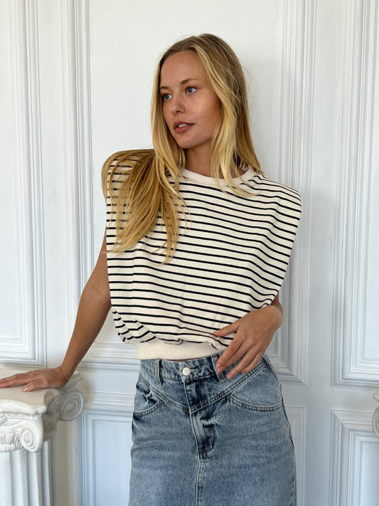 Olivia Stripe French Terry Top