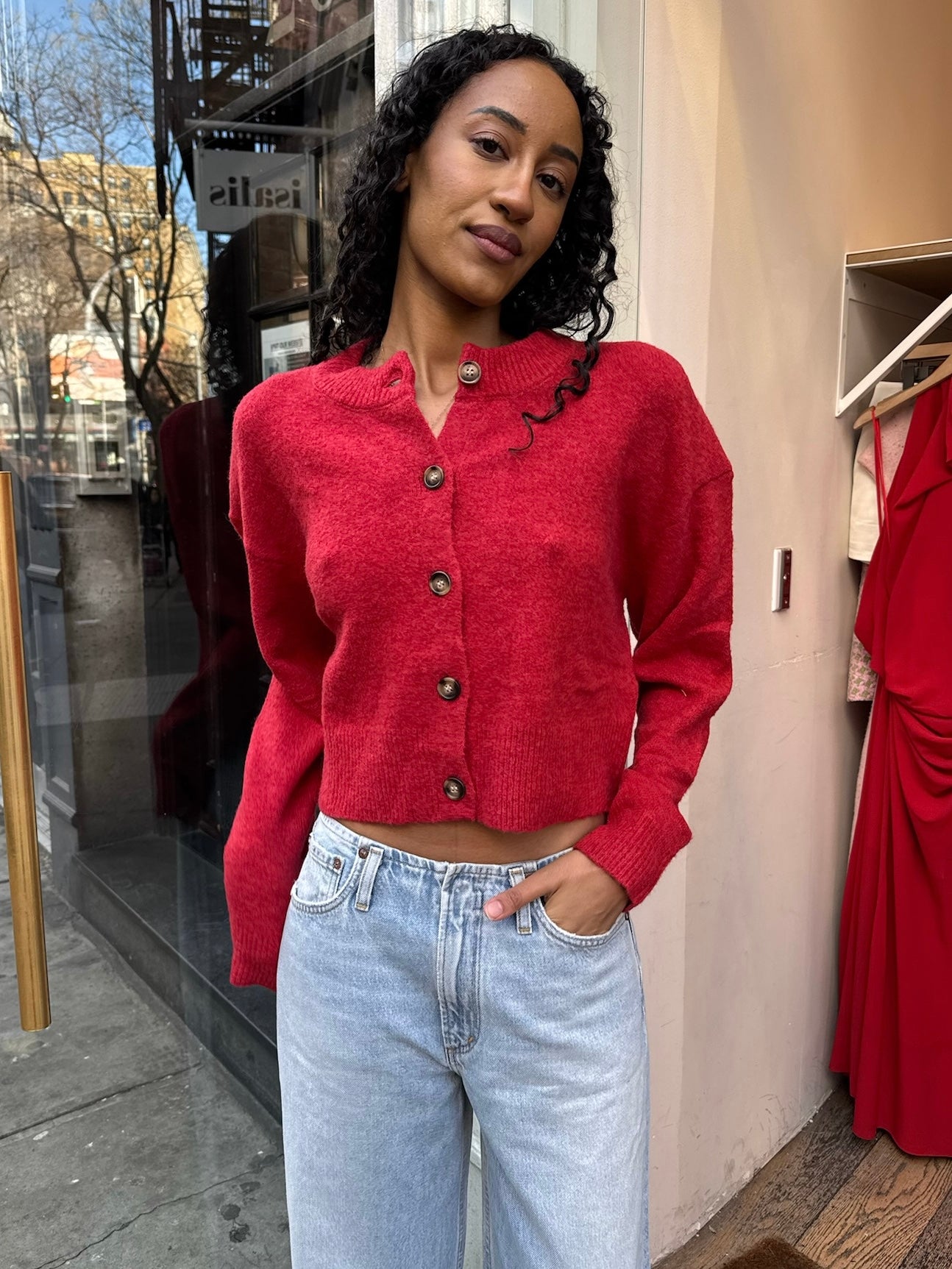 Enzo Cardigan in Ruby