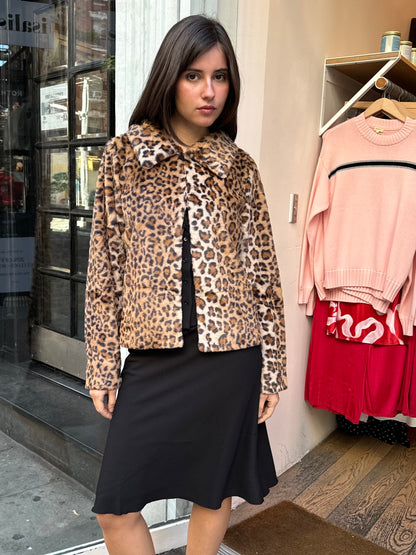 Peyton Fur Jacket in Leopard