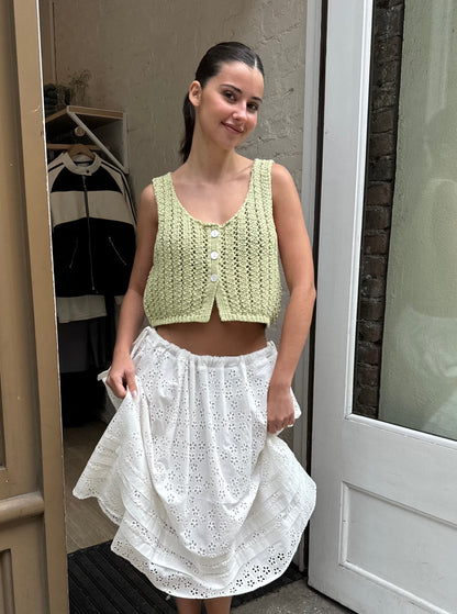 Billie Knit Crop Tank in Sage