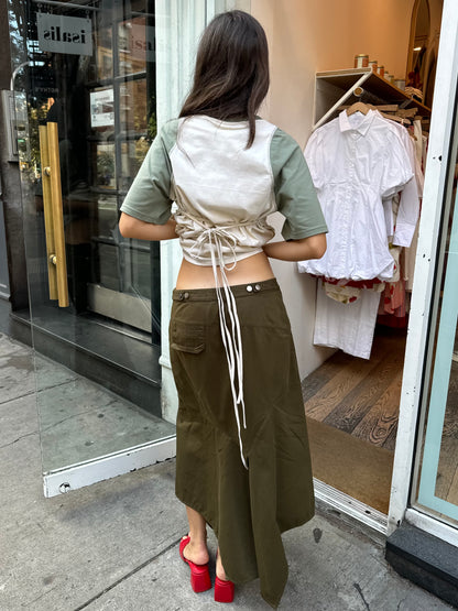 Utility Drape Skirt in Olive