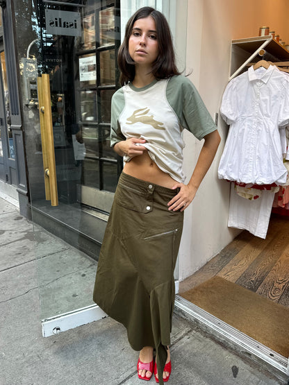 Utility Drape Skirt in Olive