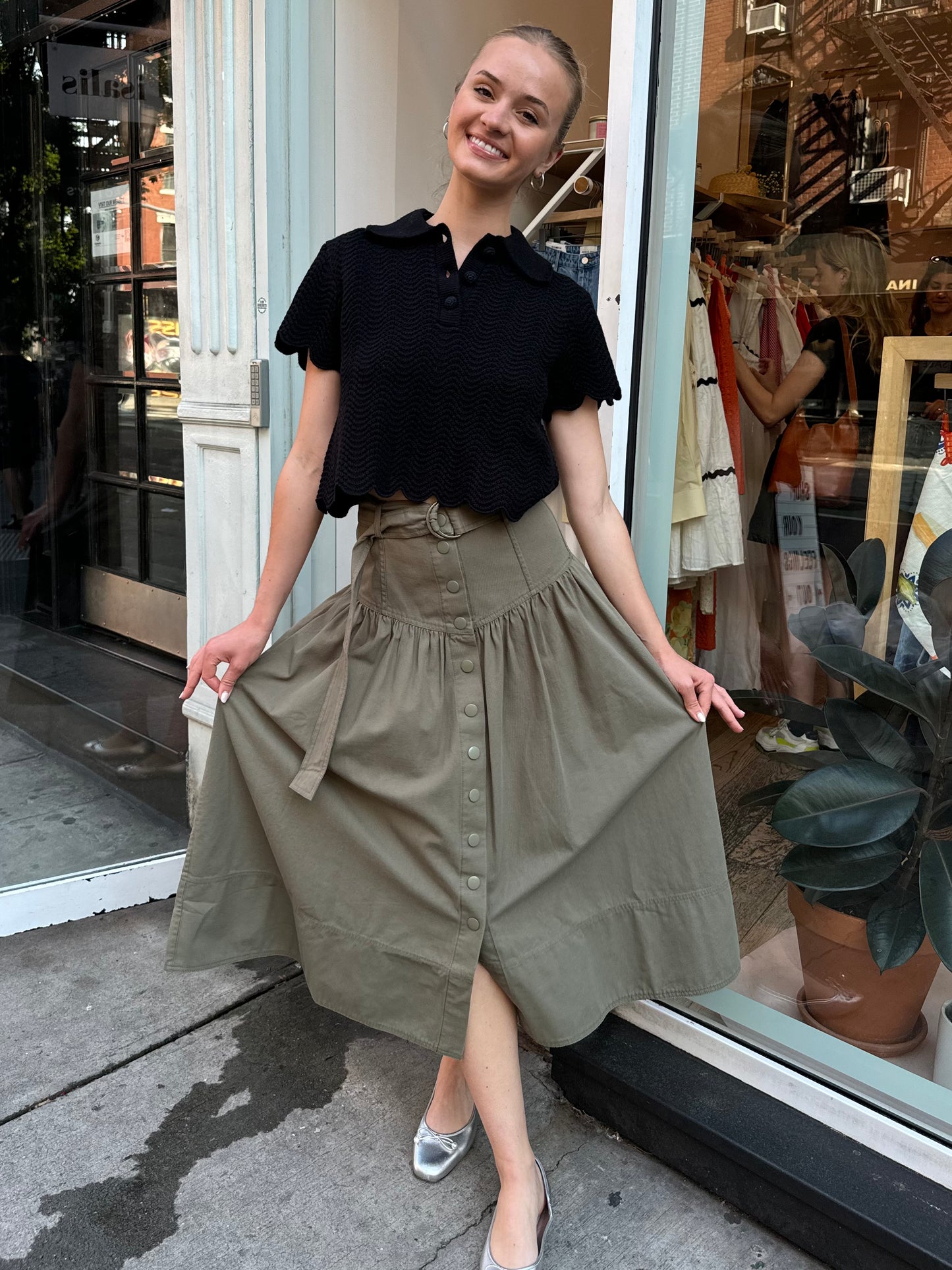 Delaney Skirt in Army Green