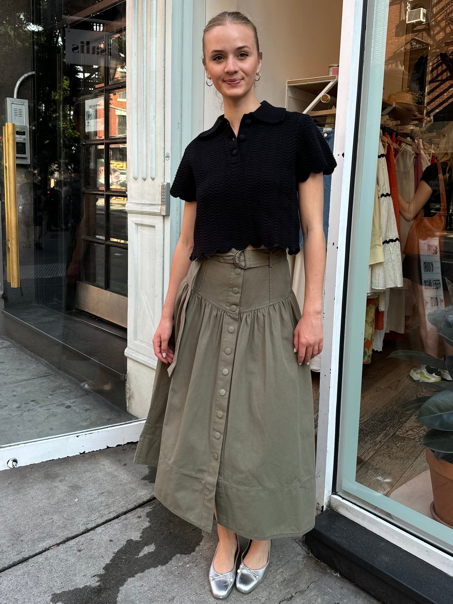 Delaney Skirt in Army Green