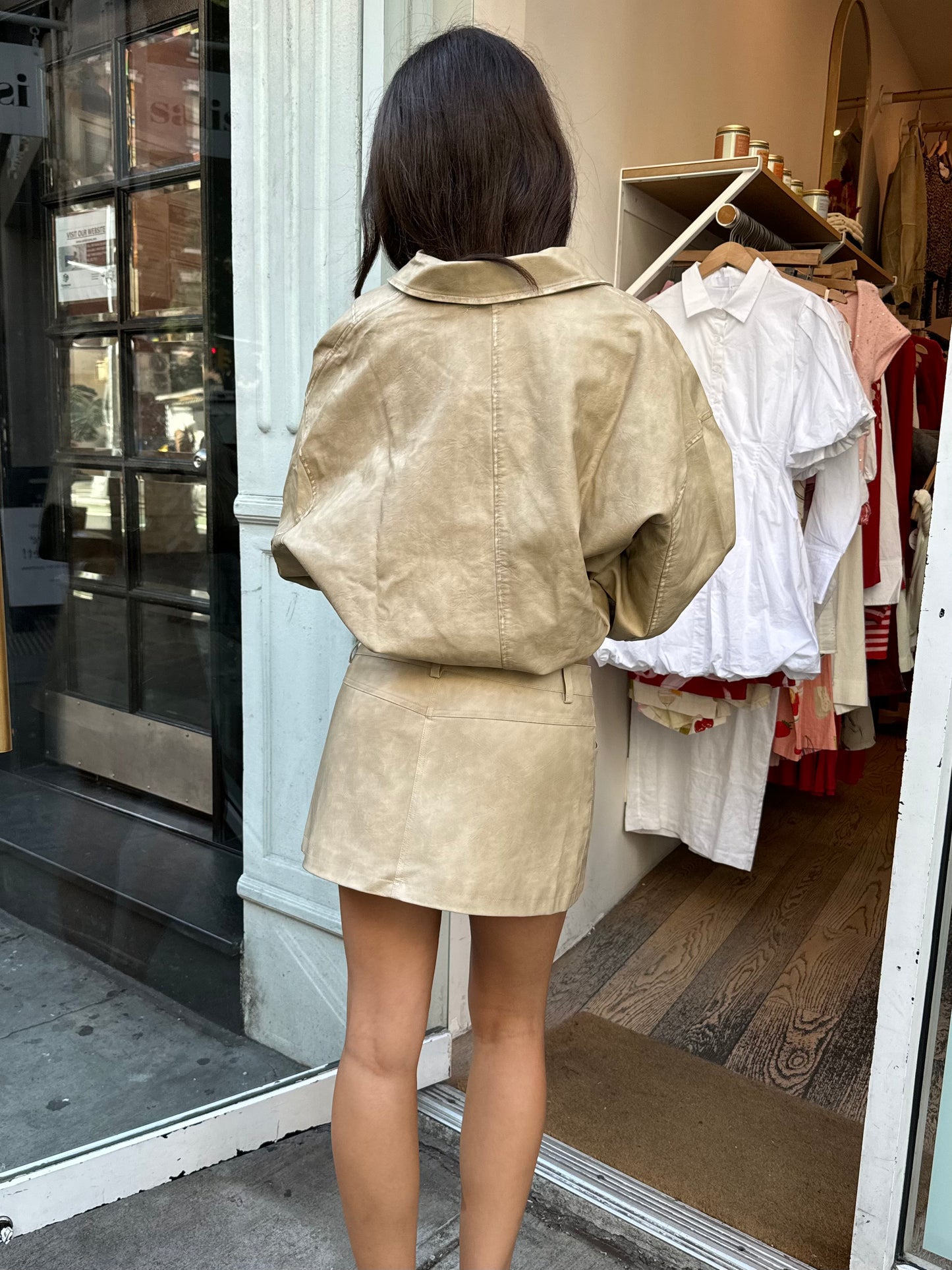 Jenicca Mini Skirt in Beige