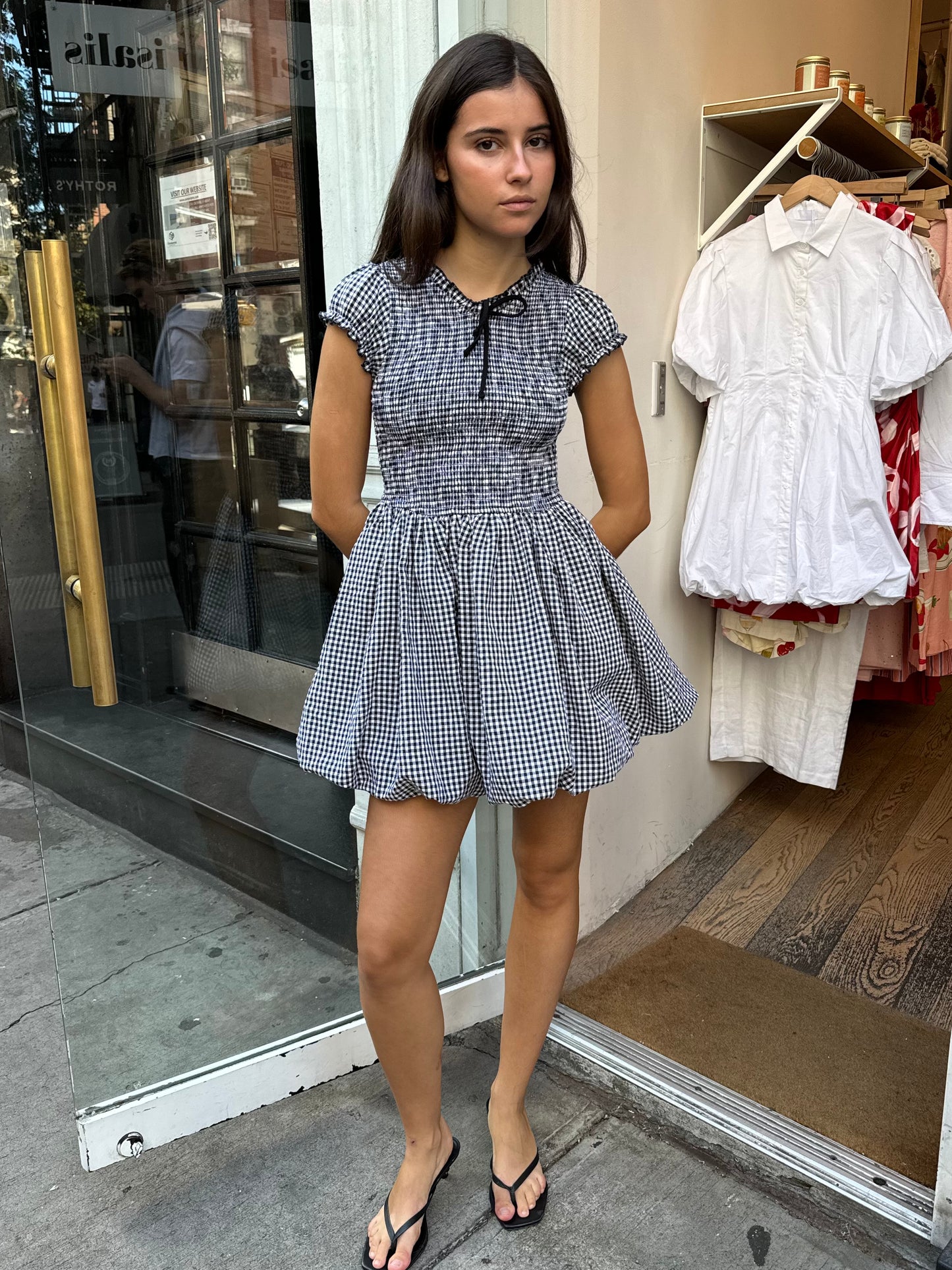 Katrina Mini Dress in Black Checkered