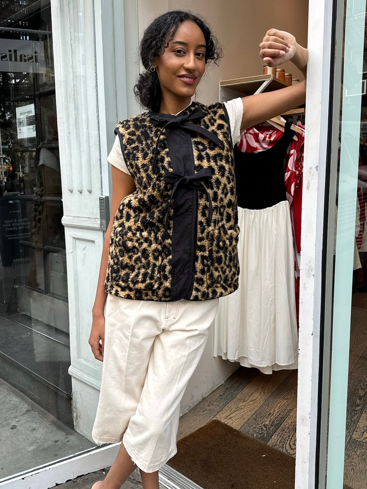 Marta Borg Gilet Top in Leopard