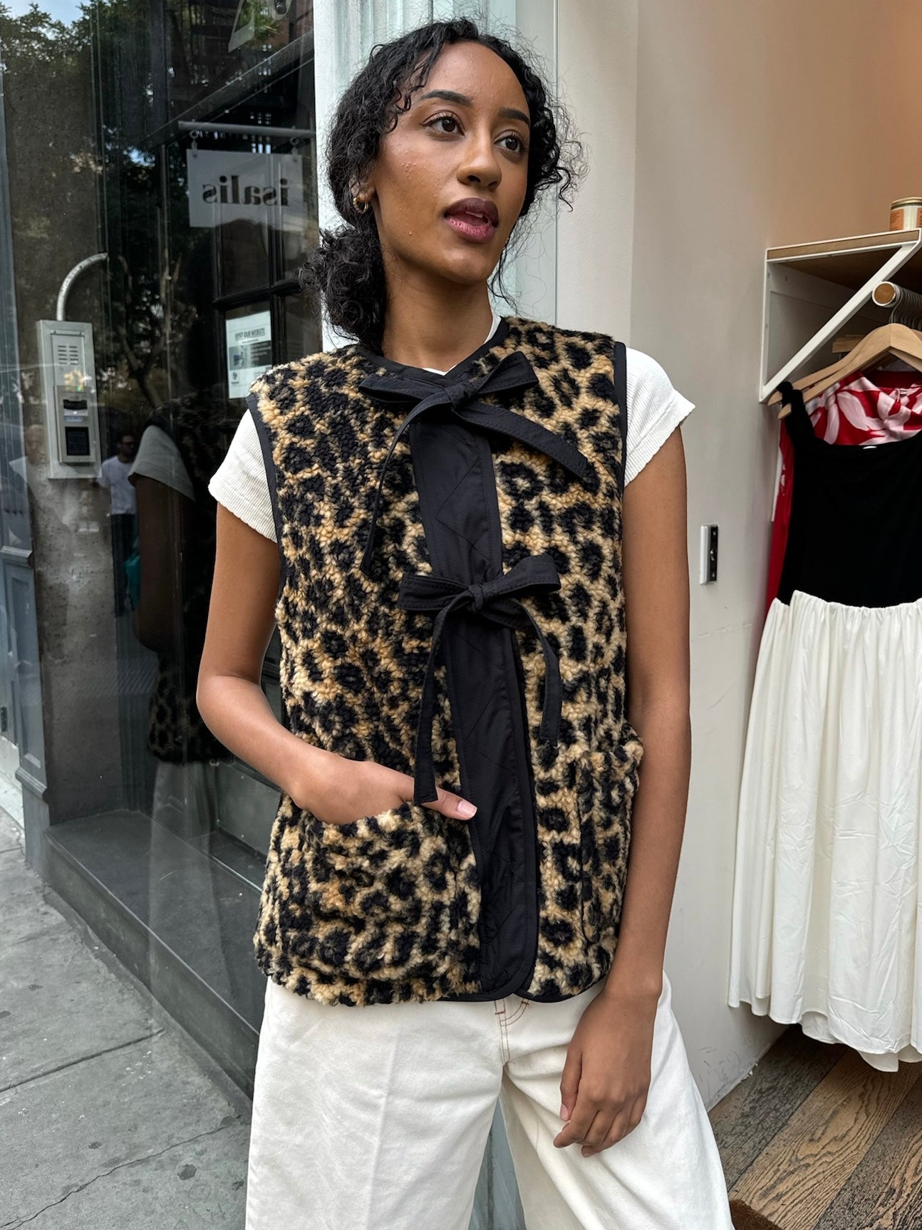 Marta Borg Gilet Top in Leopard