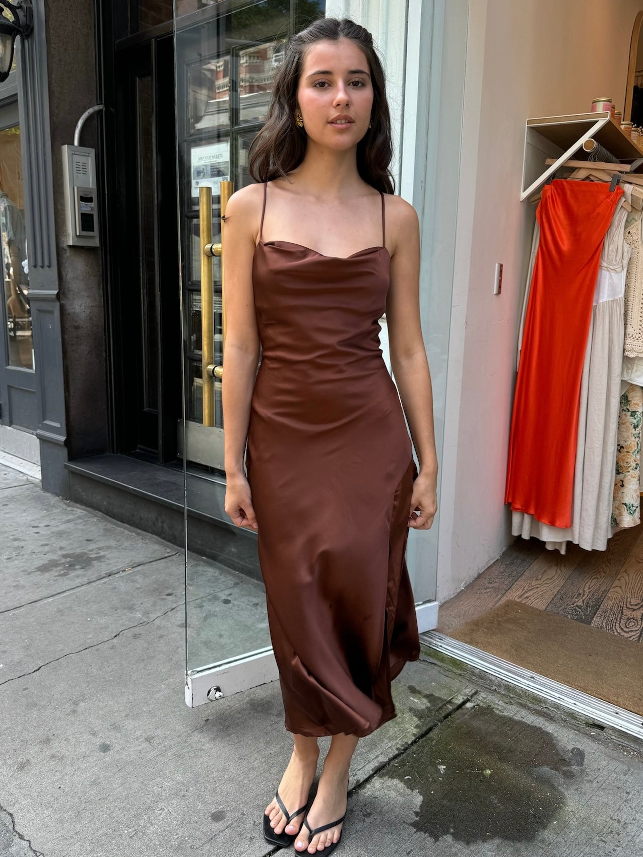 Gaia Dress in Chocolate Brown