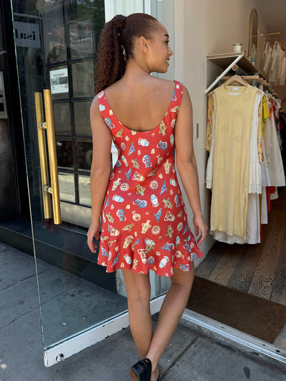 Roberta Mini Dress in Red Pottery