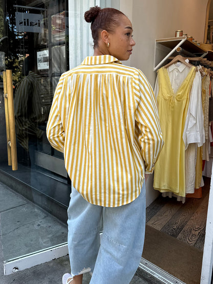 Miles Shirt in Mustard Stripe