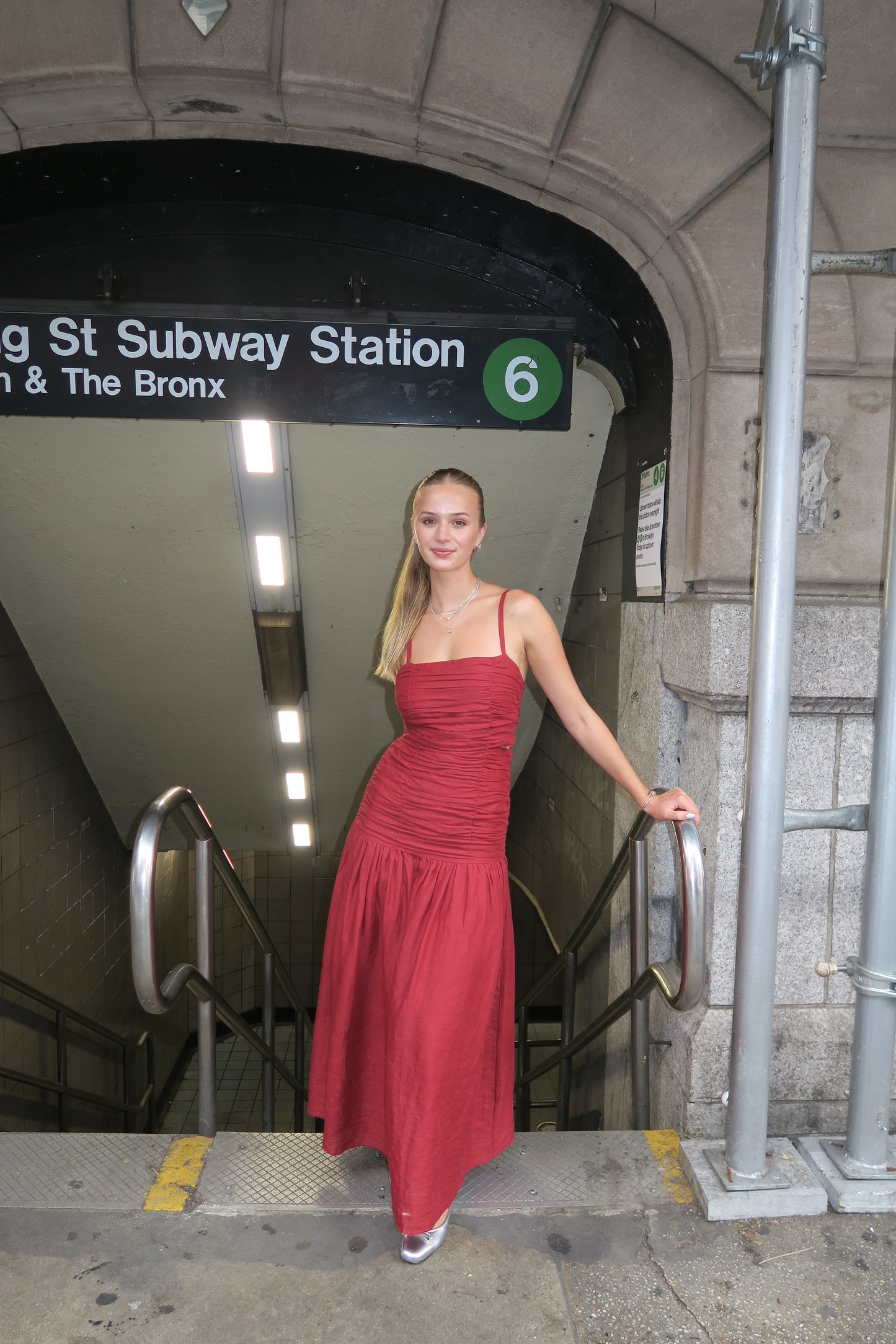 Aurelia Square Neck Dress in Merlot