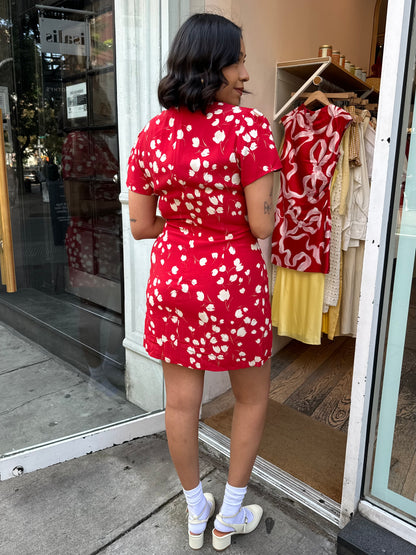 Harlow Mini Dress in Red Tulip