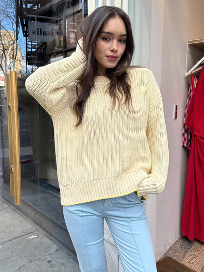 Tina Pullover Sweater in Soft Yellow Marl