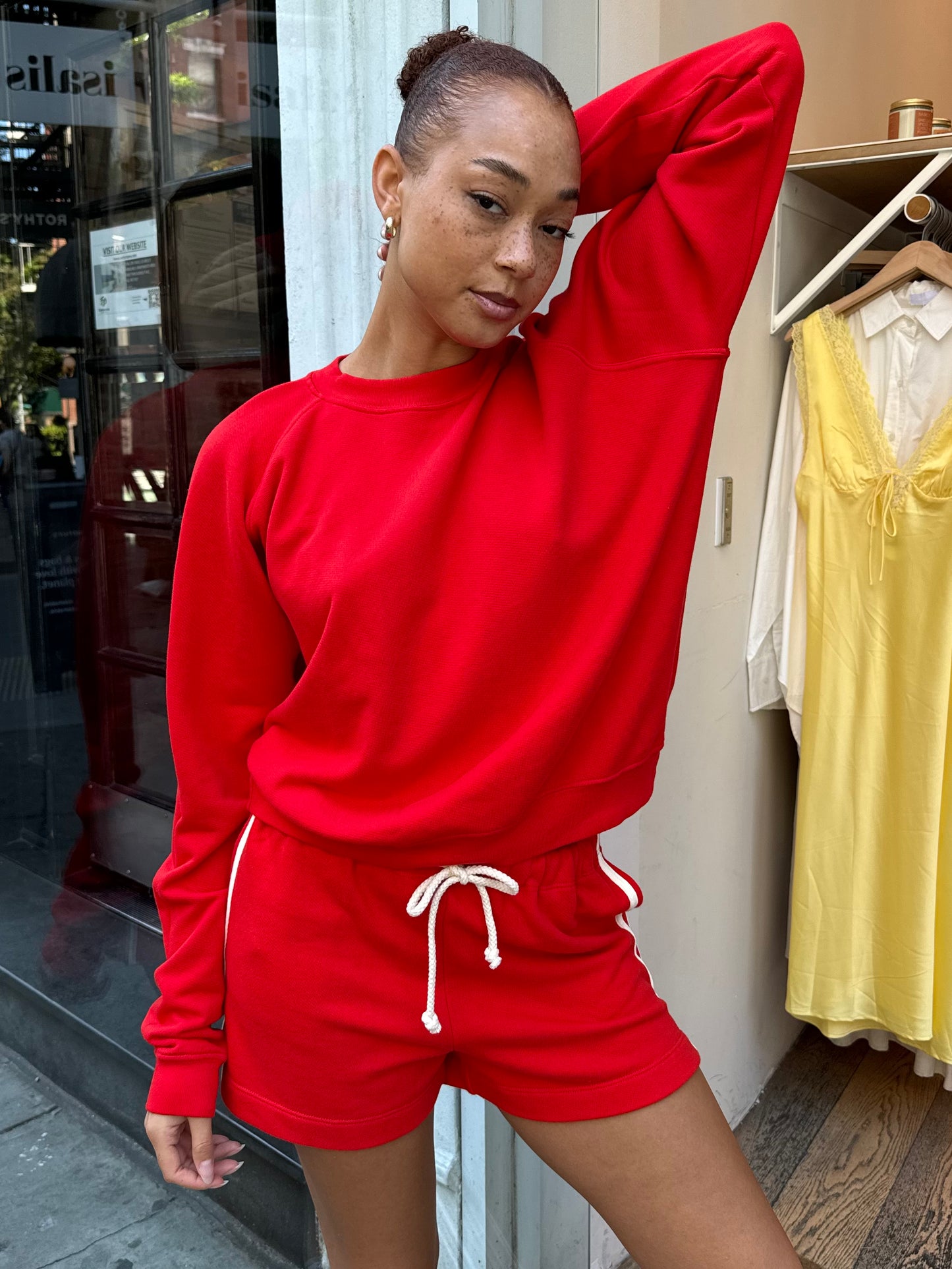 Eco Terry Crewneck in Tomato