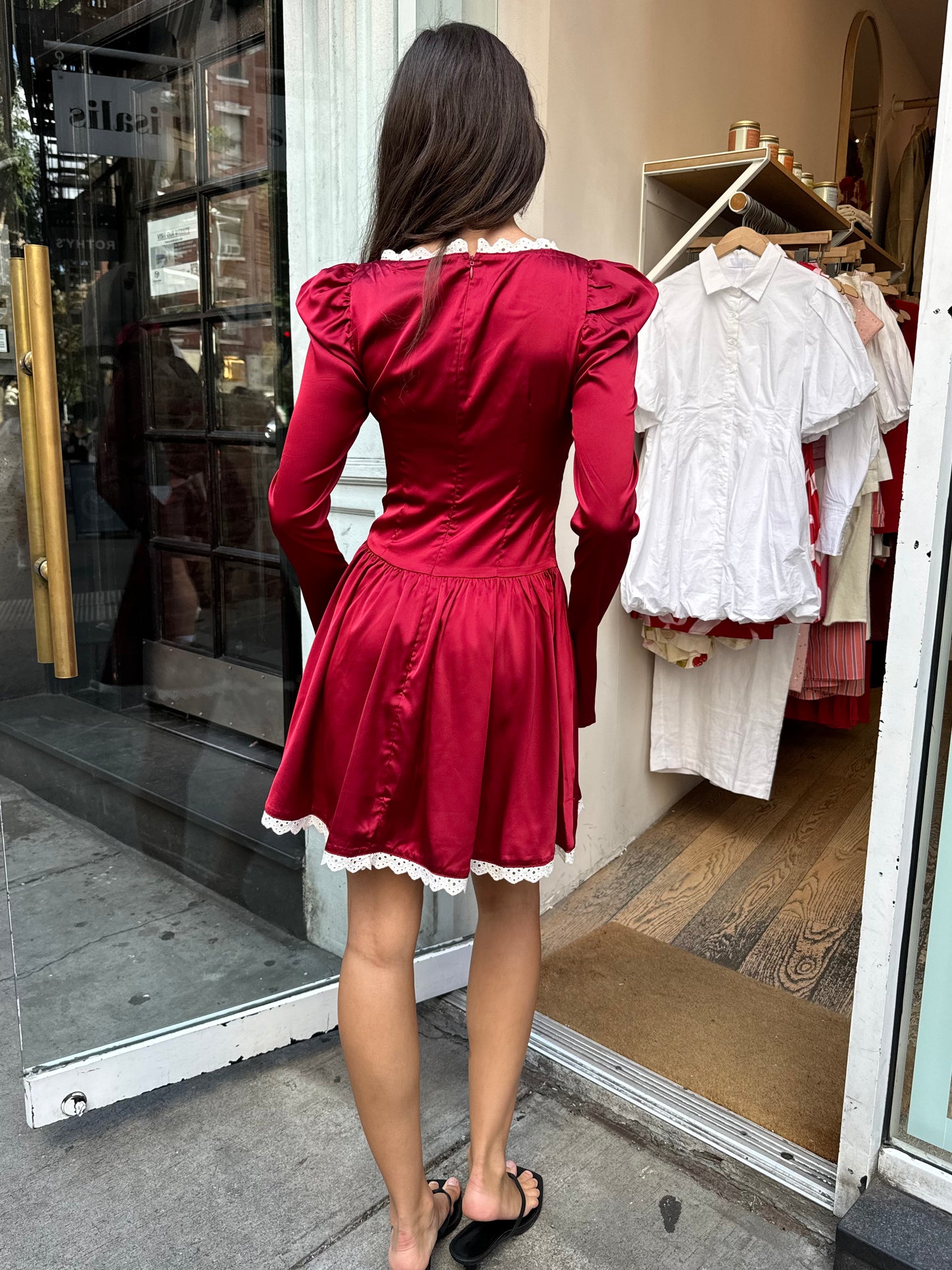 Jezebel Cottage Dress in Red