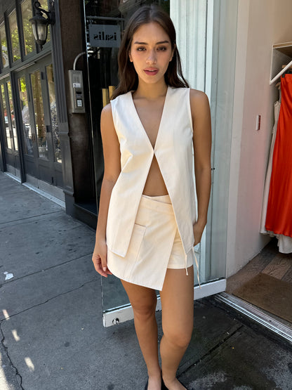 Nella Vest & Skort Set in Cream