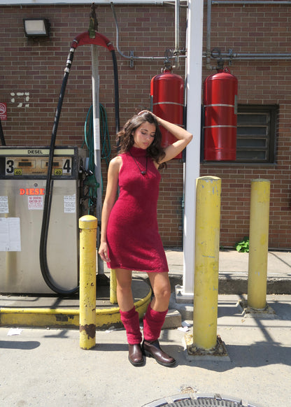 Pearl Knit Dress in Bordeaux