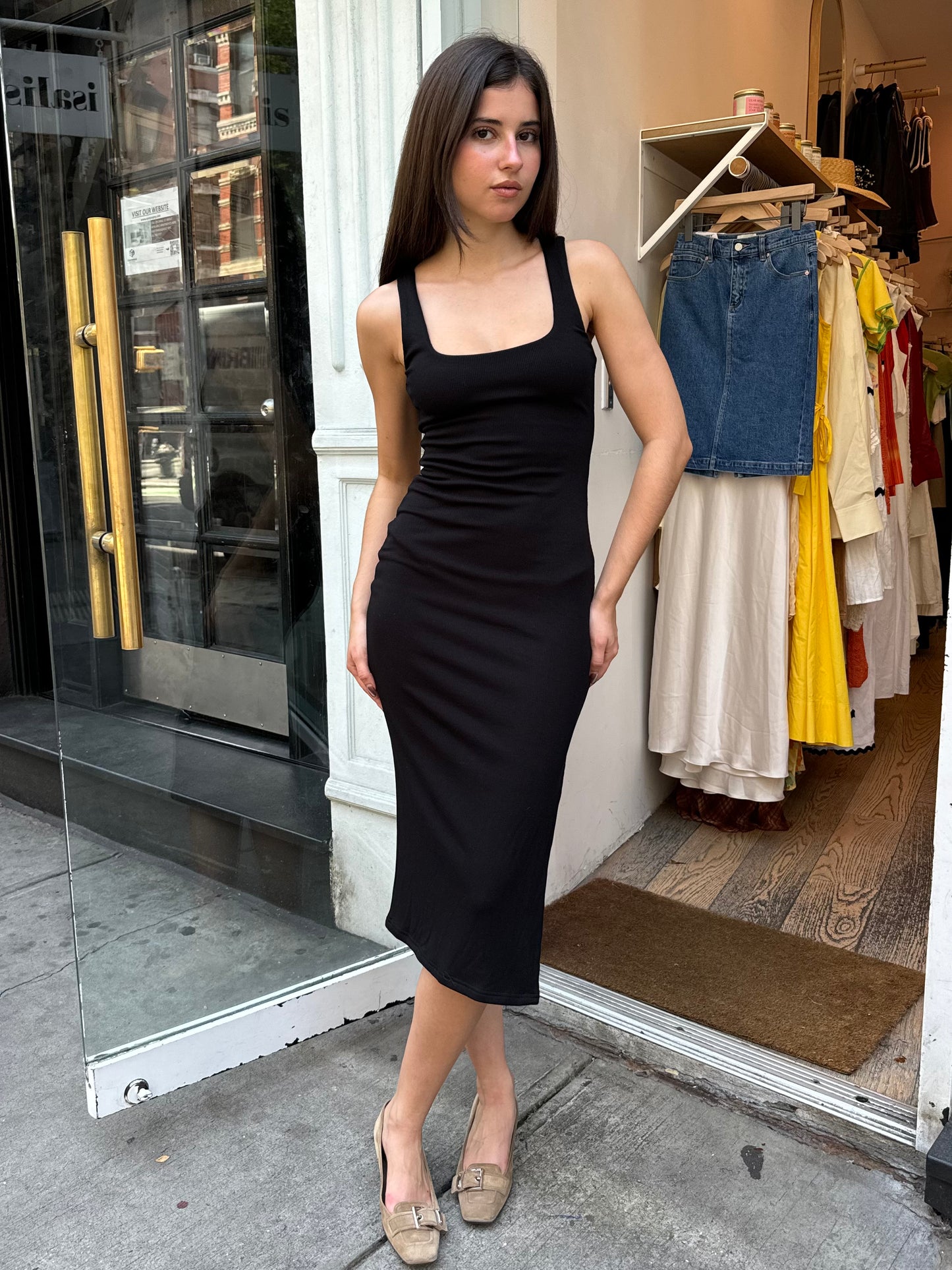 Becca Knit Tank Dress in Black