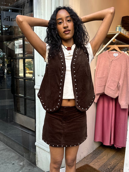 Will Vest in Brown Suede