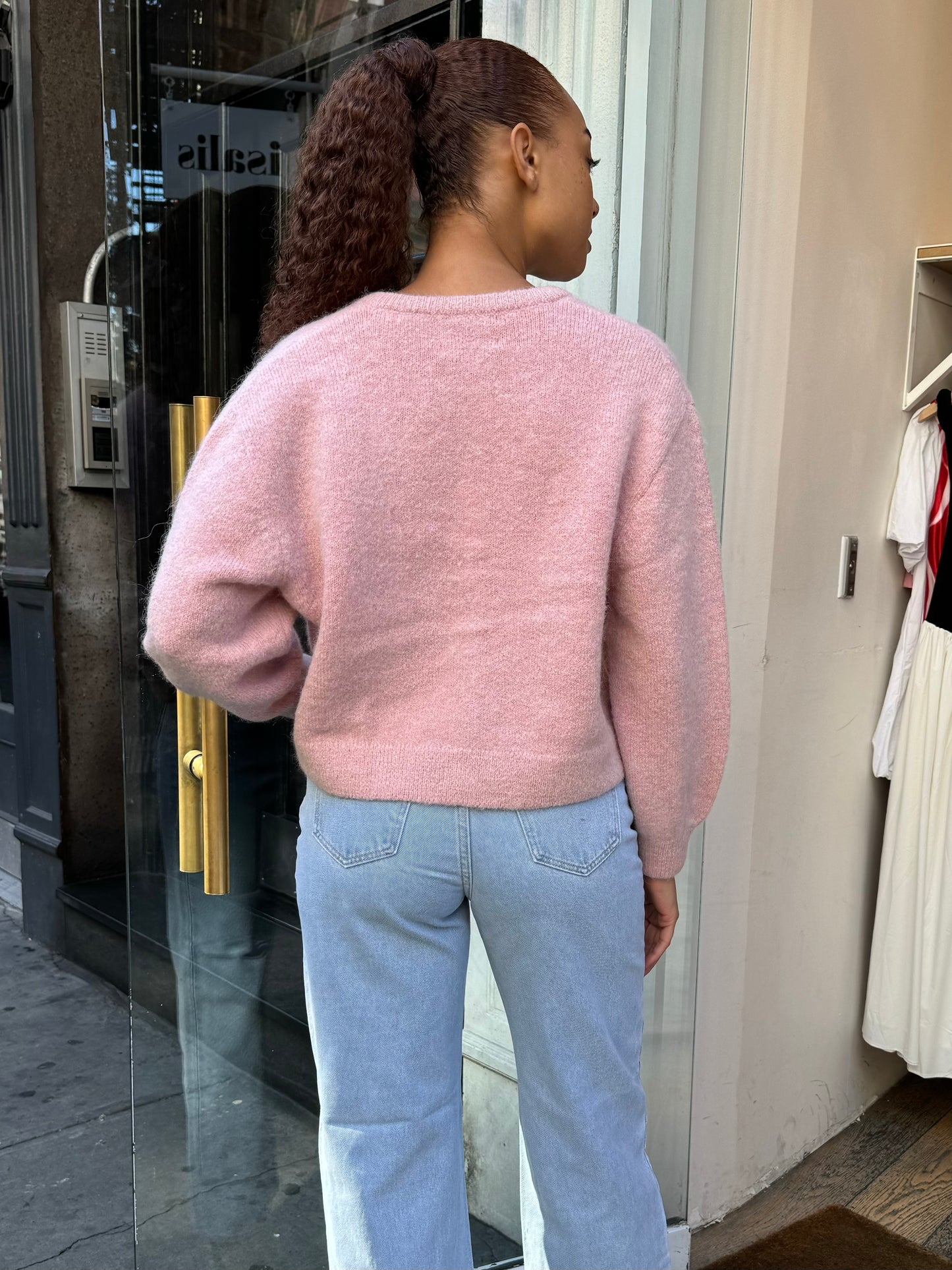 Amelie Alpaca Cardigan in Pink Rose