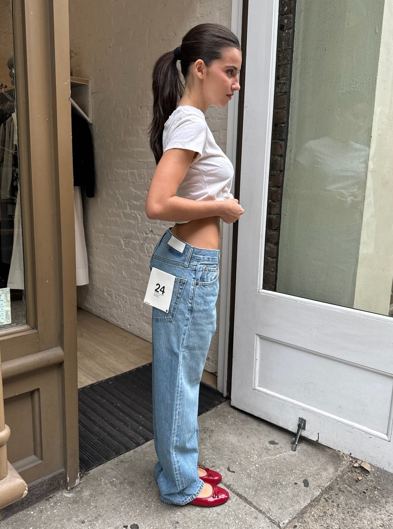 Loose Longish Jean in Wasted Indigo