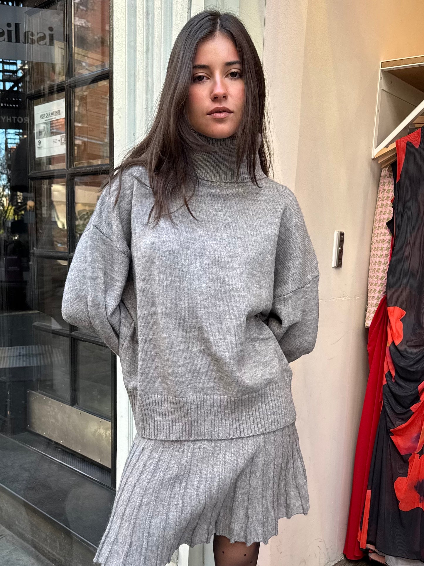 Cynthia Turtleneck Sweater in Grey