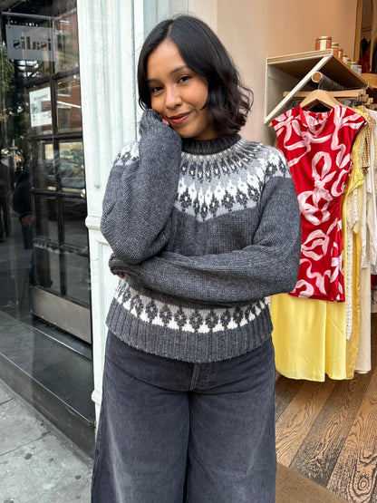 Dangela Sweater in Slate Grey Ivory