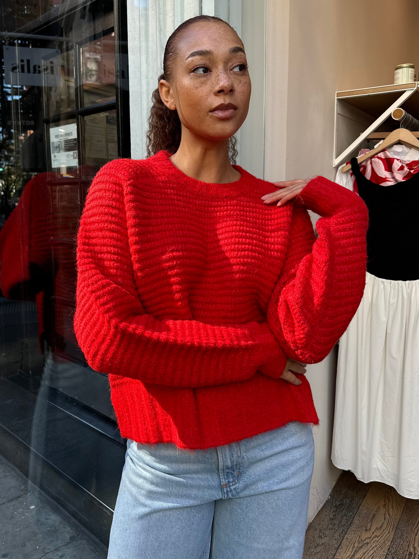 Adina Sweater in Rouge