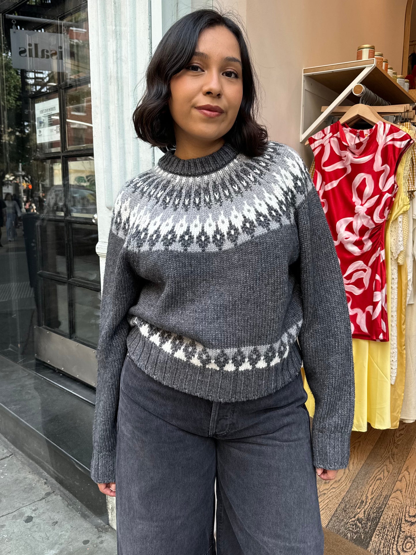 Dangela Sweater in Slate Grey Ivory