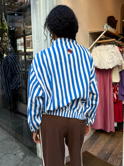 Striped Bomber in Blue & White Stripes