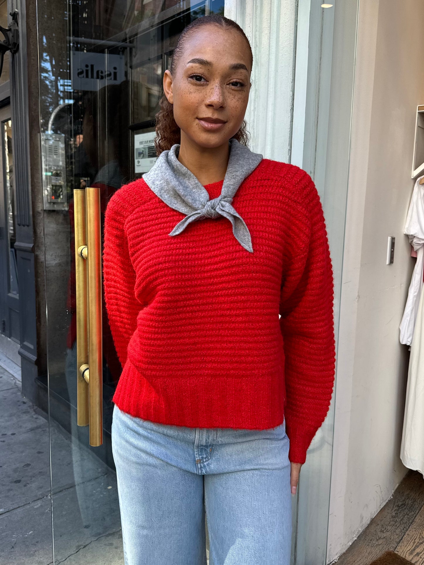 Cashmere Bandana in Heather Grey