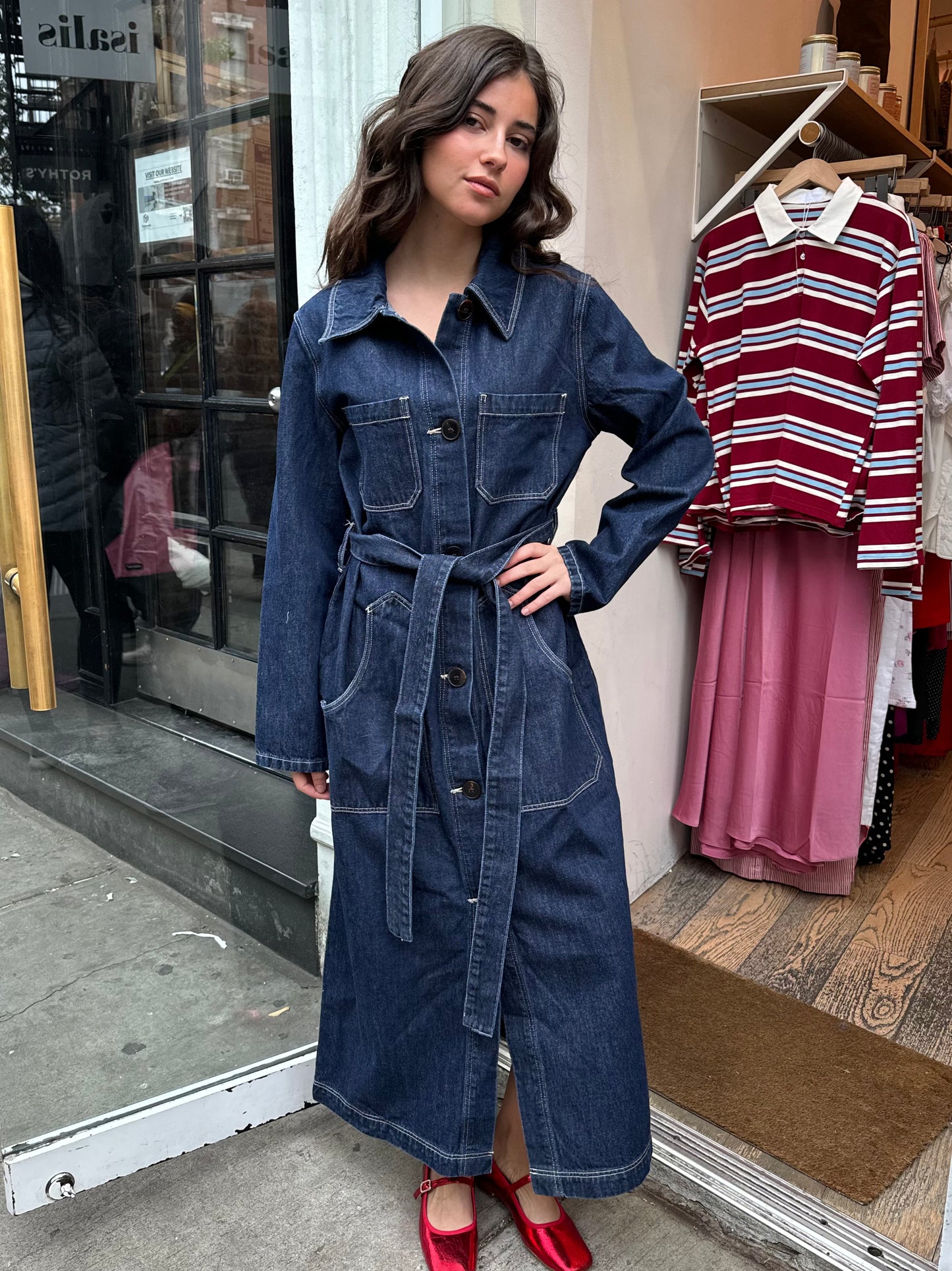 Bijou Alice Trench in Rinse Denim