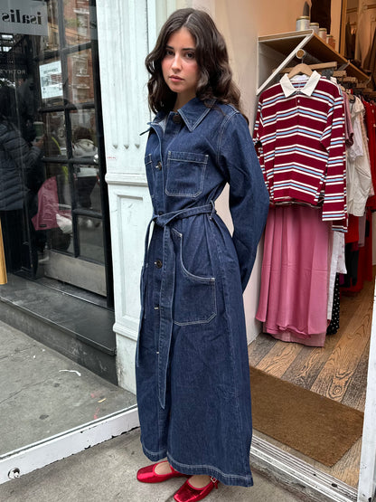 Bijou Alice Trench in Rinse Denim