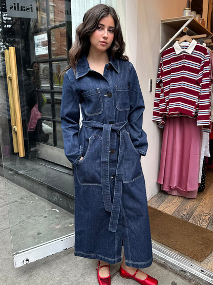 Bijou Alice Trench in Rinse Denim