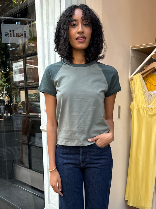 Raglan Baseball Tee in Juniper