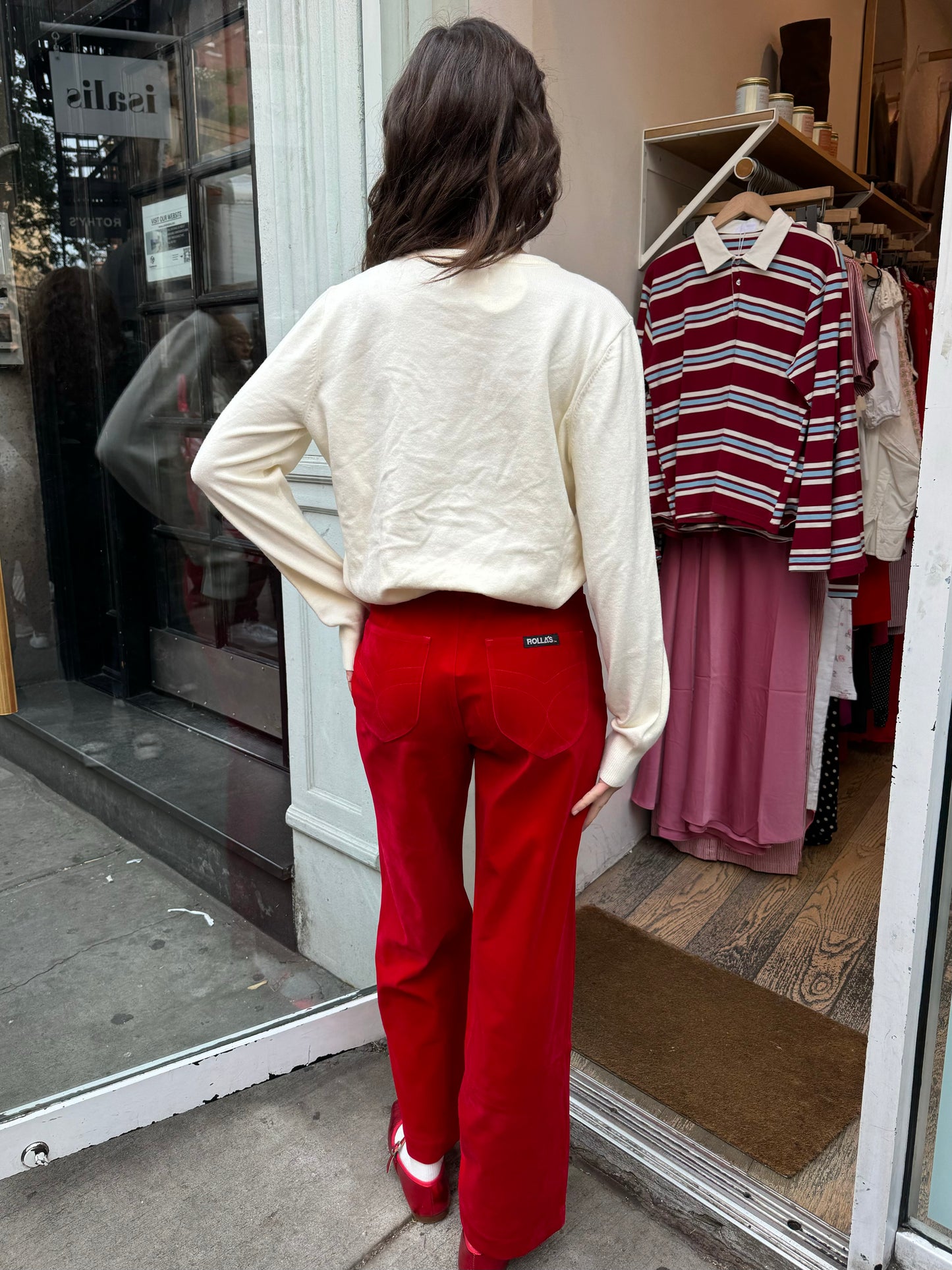 Sailor Velvet Pants in Ruby