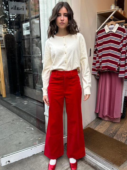 Sailor Velvet Pants in Ruby