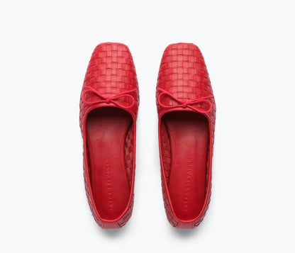 Jada Woven Flats in Crimson