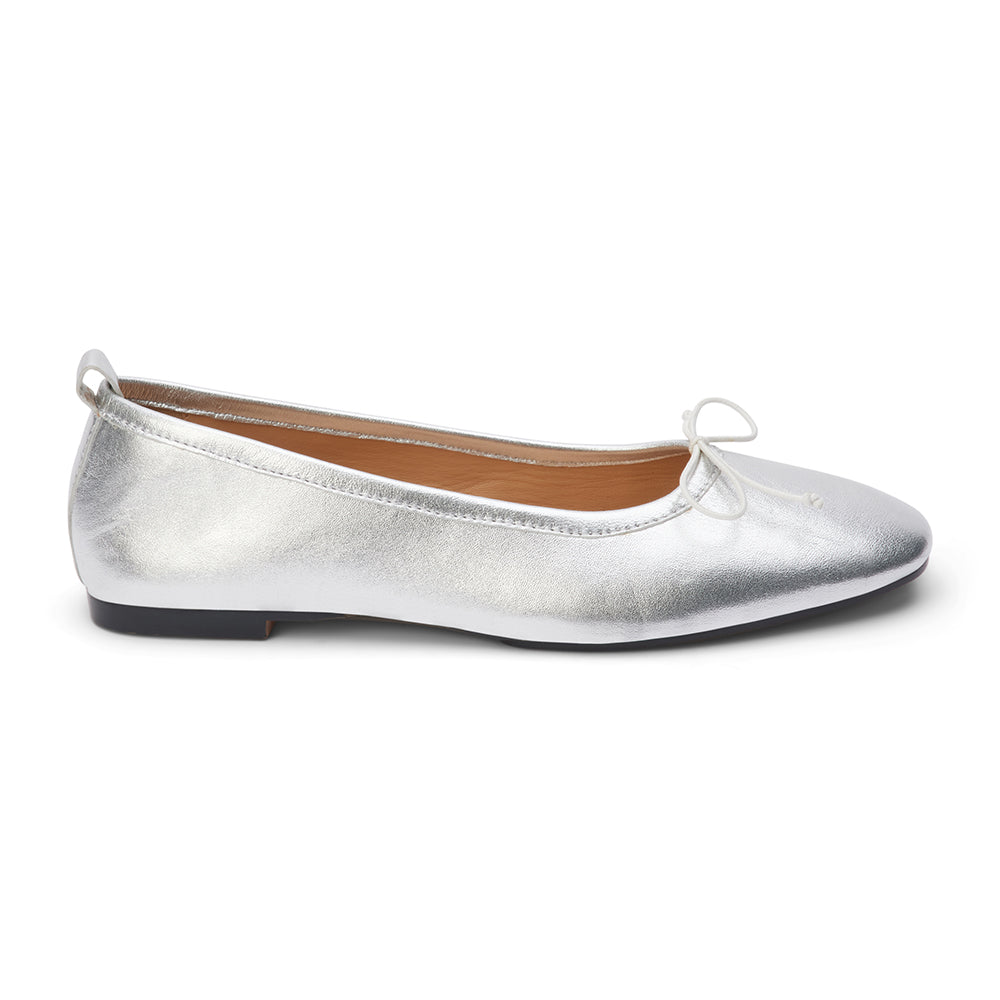 Nikki Ballet Flat in Silver